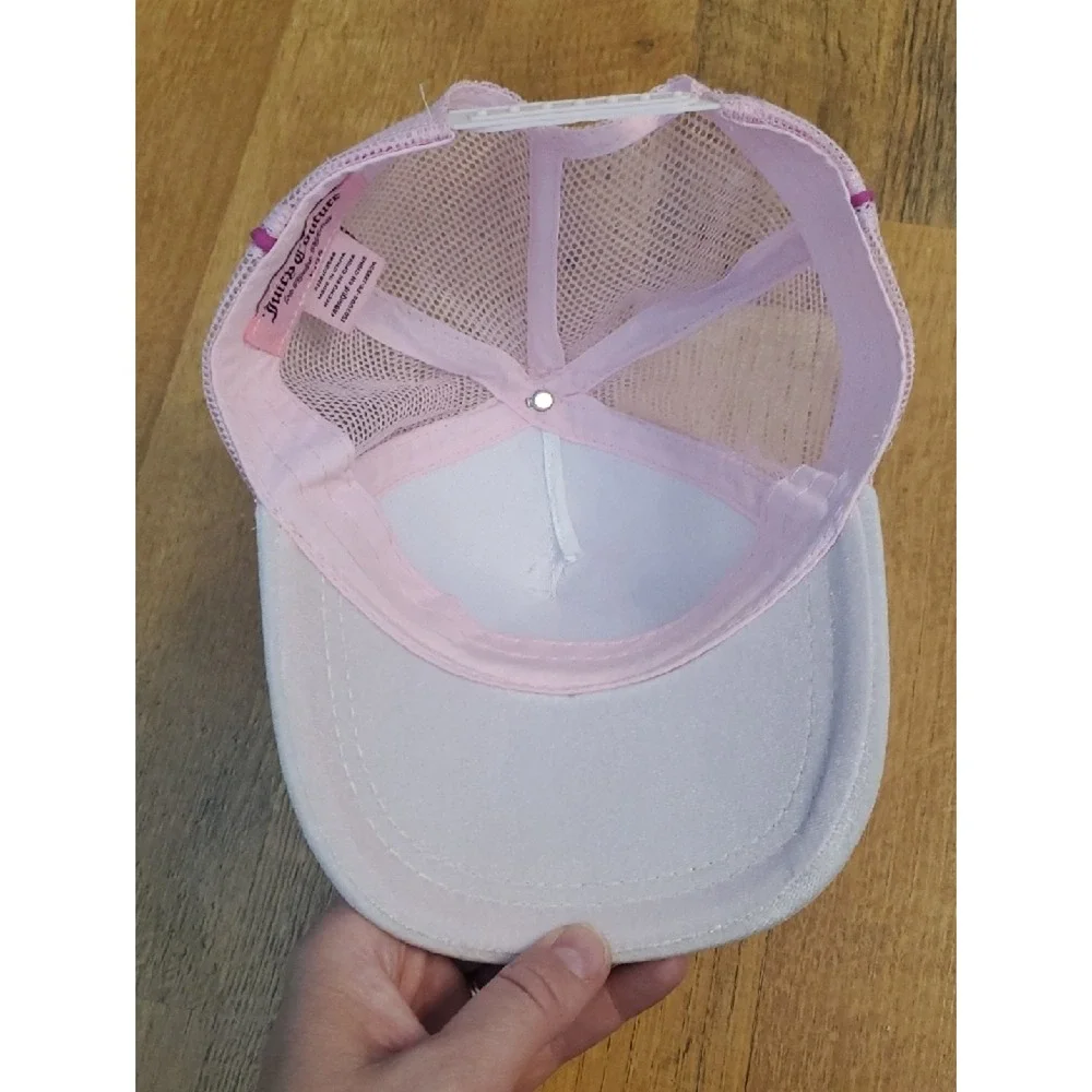 Juicy‎ Couture Light Pink Rhinestone And Velvet Trucker Hat For Kids